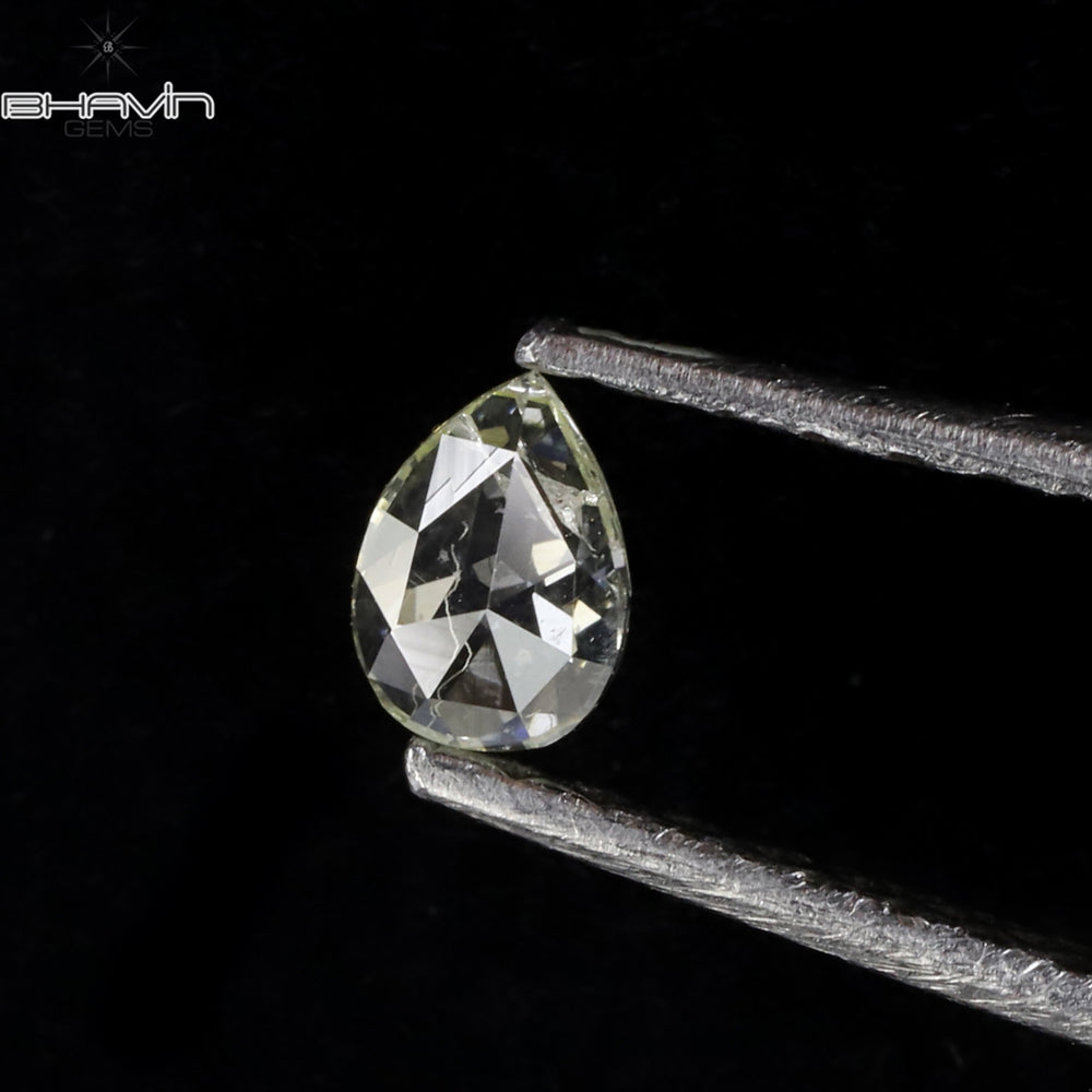 1.00 CT ペアシェイプ ナチュラル ダイヤモンド グレー グリーン カラー SI2 クラリティ (7.07 MM)