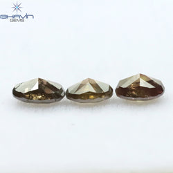0.76 CT/3 Pcs Oval Shape Natural Diamond Pink Color I3 Clarity (4.80 MM)