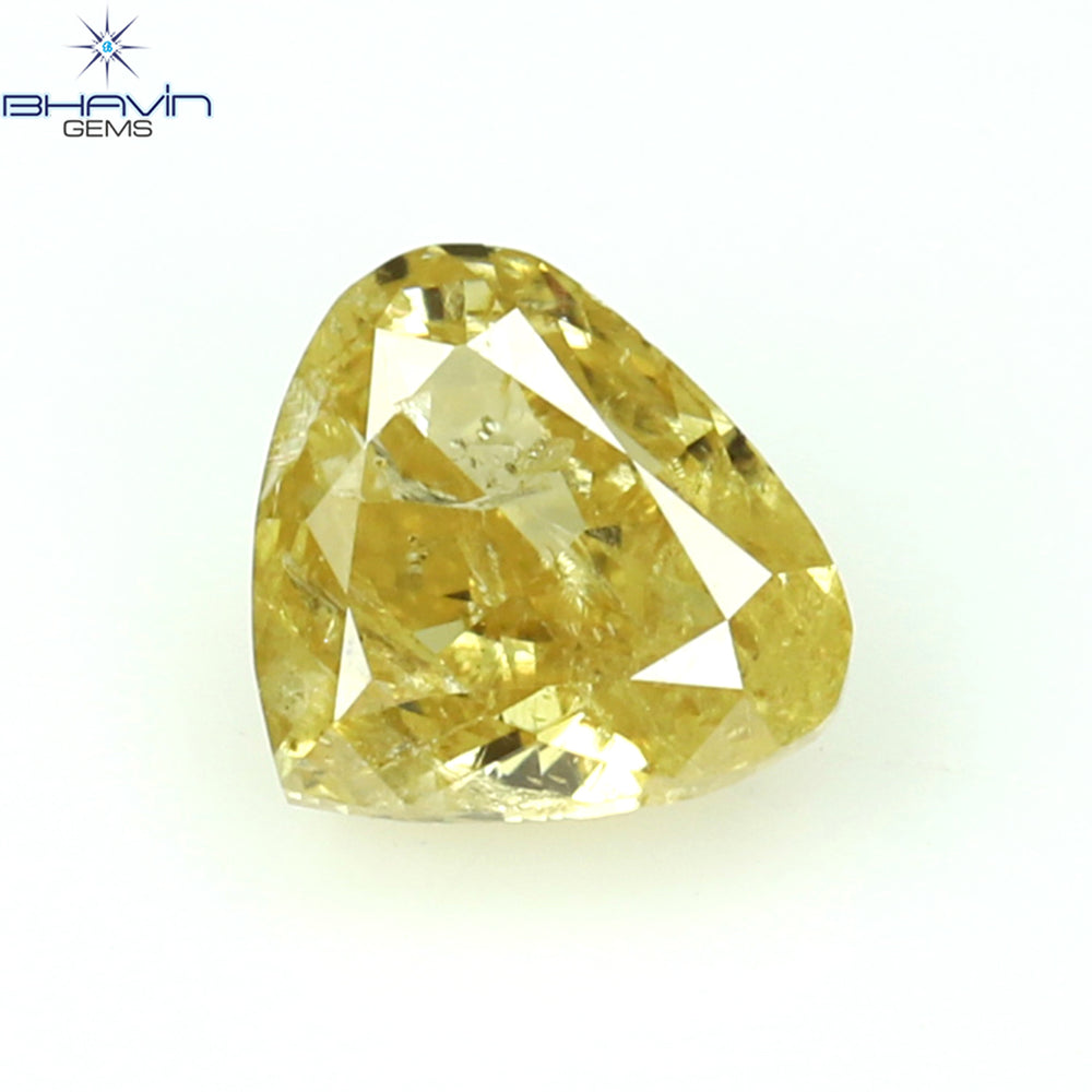 0.31 CT Heart Shape Natural Diamond Orange Color I2 Clarity (4.38 MM)