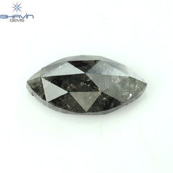 0.91 CT マーキス シェイプ ナチュラル ルース ダイヤモンド ソルト アンド ペッパー カラー I3 クラリティ (7.00 MM)
