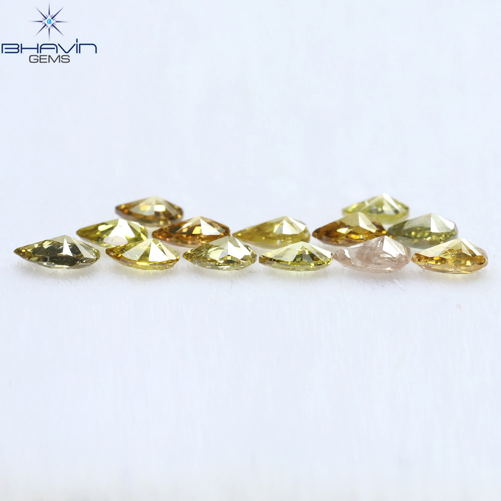 1.17 CT/13 Pcs Pear Shape Natural Diamond Mix Color SI Clarity (4.20 MM)