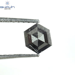 0.69 CT Hexagon Shape Natural Loose Diamond Salt And Pepper Color I3 Clarity (5.64 MM)
