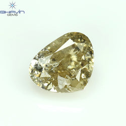 0.41 CT Heart Shape Natural Diamond Brown Color I2 Clarity (6.64 MM)