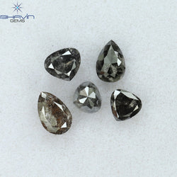 1.91 CT/5 PCS Mix Shape Natural Diamond Salt And Pepper Color I3 Clarity (6.00 MM)