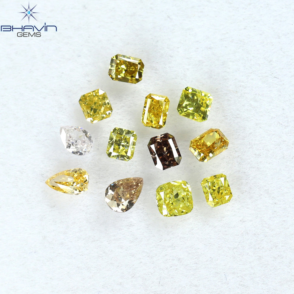 0.56 CT/12 Pcs Mix Shape Natural Diamond Mix Color VS2 Clarity (3.04 MM)