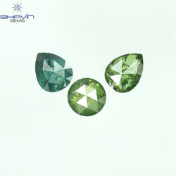 0.66 CT/3 PCS Mix Diamond Natural diamond Green Blue Diamond I3 Clarity (4.24 MM)