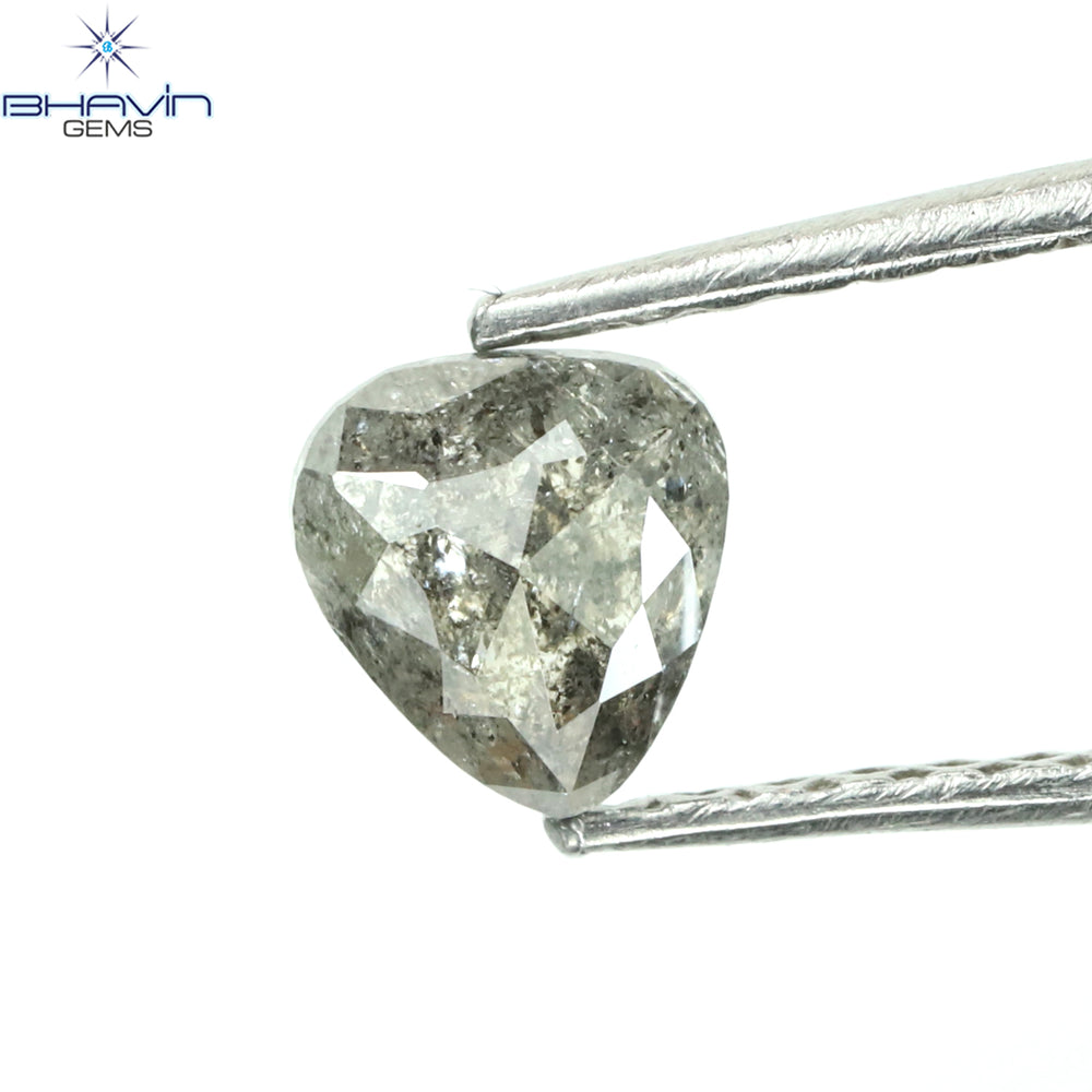 0.45 CT Heart Shape Natural Diamond Salt And pepper Color I3 Clarity (4.95 MM)