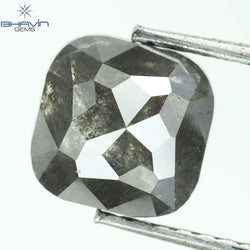 2.22 CT Cushion Shape Salt and Pepper Color Diamond Clarity I3 (6.95 MM)