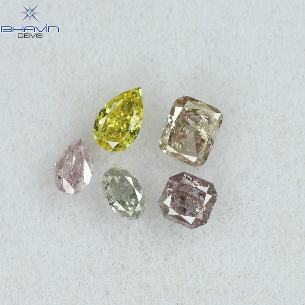 0.51 CT/5 Pcs Mix Shape Natural Diamond Mix Color I1 Clarity (3.50 MM)