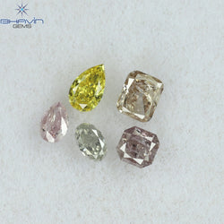 0.51 CT/5 Pcs Mix Shape Natural Diamond Mix Color I1 Clarity (3.50 MM)