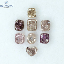 3.00 CT/8 Pcs Mix Shape Natural Diamond Pink Color I3 Clarity (4.75 MM)