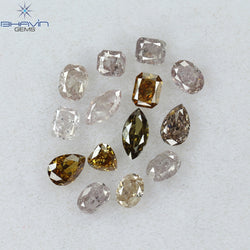 1.38 CT/14 Pcs Mix Shape Natural Diamond Pink Color I2 Clarity (4.75 MM)