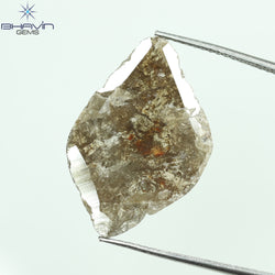 5.26 CT Slice Shape Natural Loose Diamond Brown Color I3 Clarity (23.05 MM)