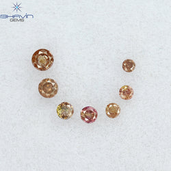0.09 CT/7 Pcs Round Shape Natural Loose Diamond Pink Color I3 Clarity (1.75 MM)