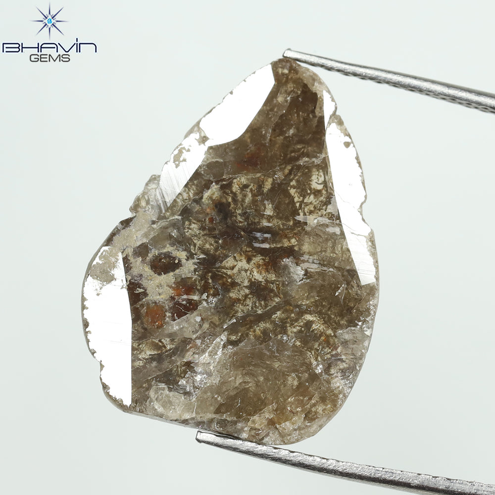 5.82 CT Slice Shape Natural Loose Diamond Brown Color I3 Clarity (20.36 MM)