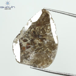 5.82 CT Slice Shape Natural Loose Diamond Brown Color I3 Clarity (20.36 MM)