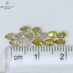 1.39 CT/13 Pcs Pear Shape Natural Diamond Mix Color SI Clarity (4.20 MM)