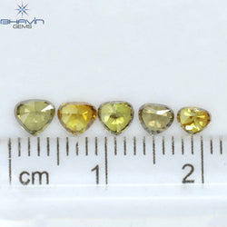 1.20 CT/5 Pcs Heart Shape Natural Diamond Mix Color SI Clarity (3.95 MM)