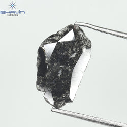 1.12 CT Slice Shape Natural Diamond Salt And Pepper Color I3 Clarity (13.00 MM)