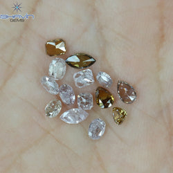 1.38 CT/14 Pcs Mix Shape Natural Diamond Pink Color I2 Clarity (4.75 MM)