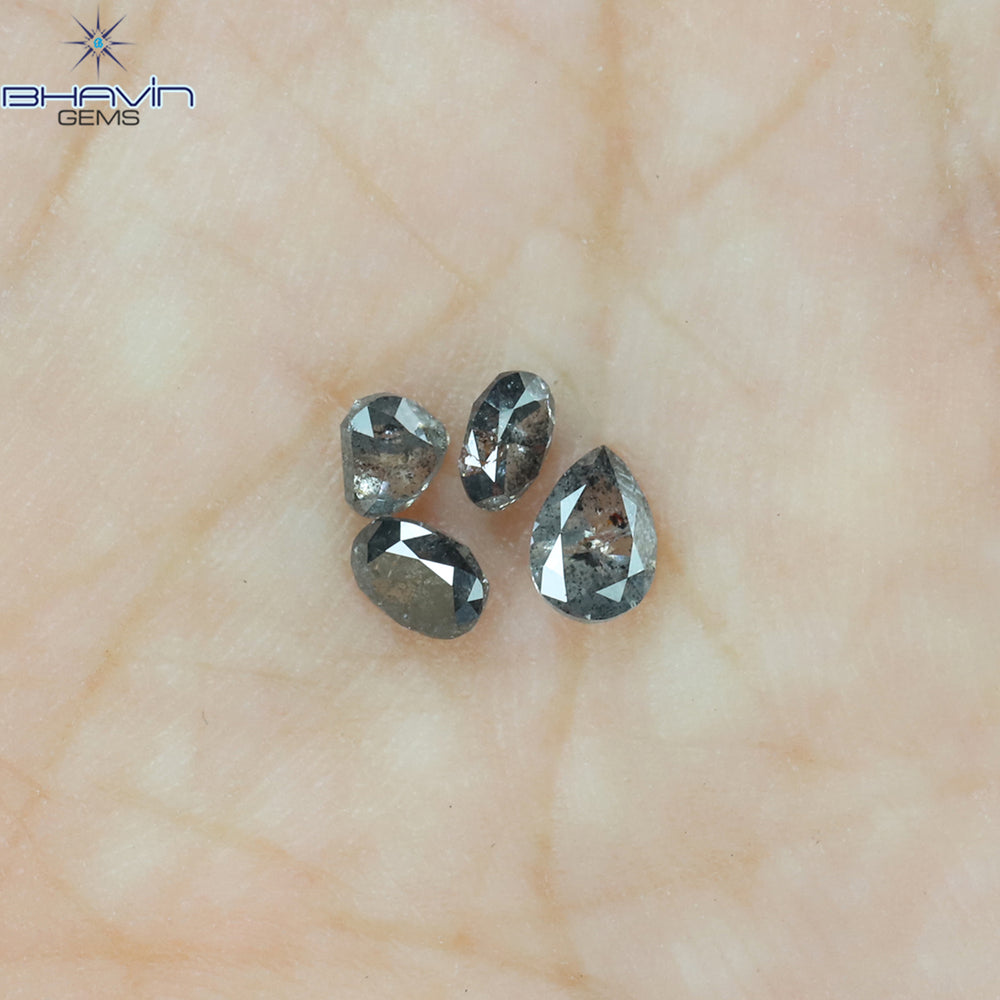0.86 CT/4 PCS Mix Shape Natural Diamond Salt And Pepper Color I3 Clarity (4.86 MM)