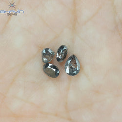 0.86 CT/4 PCS Mix Shape Natural Diamond Salt And Pepper Color I3 Clarity (4.86 MM)