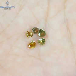 1.20 CT/5 Pcs Heart Shape Natural Diamond Mix Color SI Clarity (3.95 MM)