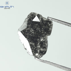 1.09 CT Slice Shape Natural Diamond Salt And Pepper Color I3 Clarity (11.82 MM)