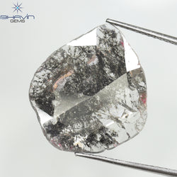 3.67 CT Pear Slice Shape Natural Diamond Salt And Pepper Color I3 Clarity (17.07 MM)