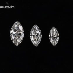 0.26 CT/3 PCS Marquise Shape Natural Diamond White Color SI Clarity (4.97 MM)