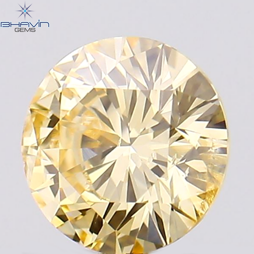 0.29 CT Round Shape Natural Diamond Orange Color SI1 Clarity (4.31 MM)