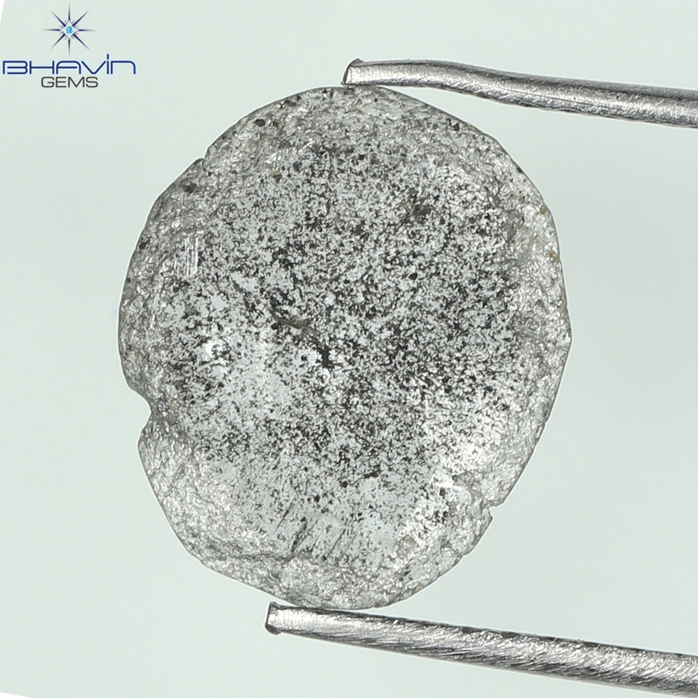 0.92 CT Slice Shape Natural Diamond  Salt And Pepper Color I3 Clarity (10.75 MM)