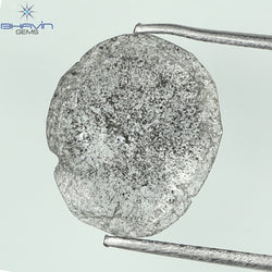 0.92 CT Slice Shape Natural Diamond  Salt And Pepper Color I3 Clarity (10.75 MM)