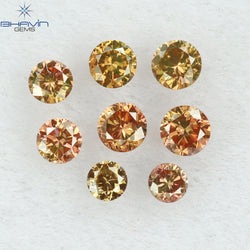 0.18 CT/8 ピース ラウンド シェイプ ナチュラル ルース ダイヤモンド ピンク カラー SI クラリティ (1.90 MM)