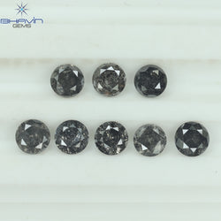 1.84 CT/8 Pcs Round Shape Natural Loose Diamond Salt And pepper Color I3 Clarity (3.82 MM)