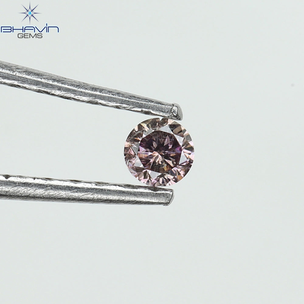 0.05 CT Round Shape Natural Diamond Pink Color I1 Clarity (2.30 MM)