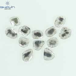3.23 CT/12 Pcs Slice Shape Natural Diamond Salt And Pepper Color I3 Clarity (7.17 MM)