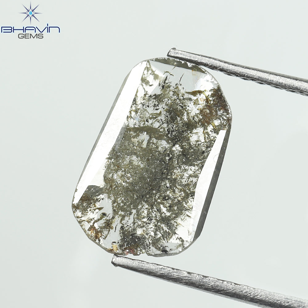 0.74 CT Slice Shape Natural Diamond Salt And Pepper Color I3 Clarity (11.23 MM)
