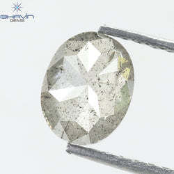 0.78 CT Oval Shape Natural Diamond  Salt And Pepper Color I3 Clarity (6.70 MM)