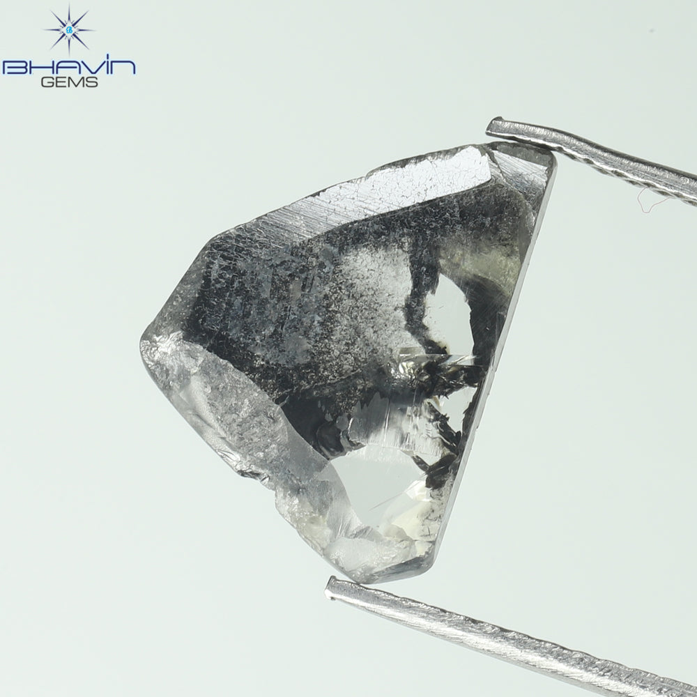 2.08 CT Slice Shape Natural Diamond Salt And Pepper Color I3 Clarity (12.60 MM)