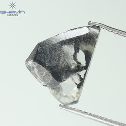 2.08 CT Slice Shape Natural Diamond Salt And Pepper Color I3 Clarity (12.60 MM)