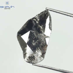 1.76 CT Slice Shape Natural Diamond Salt And Pepper Color I3 Clarity (14.15 MM)