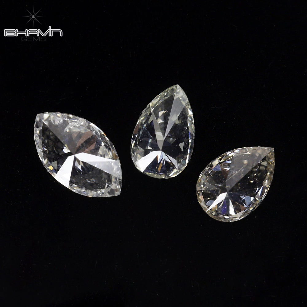 0.51 CT/3 Pcs CT Pear-Marquise Shape White Color SI Clarity (5.50 MM)