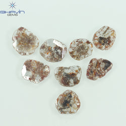 5.25 CT/8 Pcs Slice Shape Natural Loose Diamond Brown Color I3 Clarity (10.06 MM)