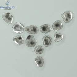 2.46 CT/12 Pcs Slice Shape Natural Diamond Salt And Pepper Color I3 Clarity (7.09 MM)
