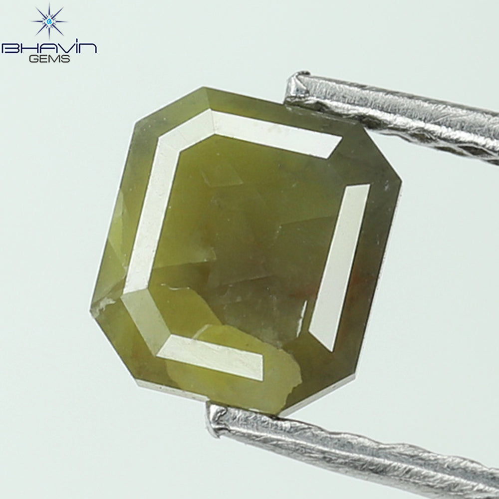 0.68 CT Radiant Shape Natural Loose Diamond Gray Yellow Color I3 Clarity (5.12 MM)