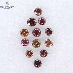 0.22 CT/12 Pcs Round Shape Natural Loose Diamond Pink Color VS-SI Clarity (1.75 MM)