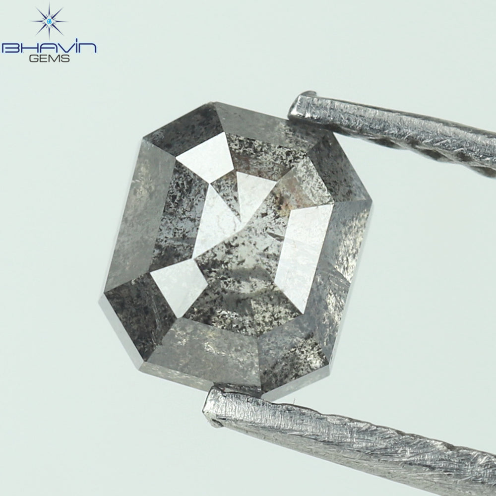 0.61 CT Emerald Shape Natural Loose Diamond Salt And pepper Color I3 Clarity (4.77 MM)