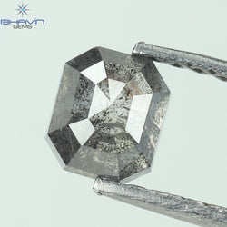 0.61 CT Emerald Shape Natural Loose Diamond Salt And pepper Color I3 Clarity (4.77 MM)