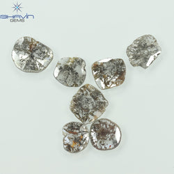 3.09 CT/7 PCS Slice Shape Natural Diamond Salt And Pepper Color I3 Clarity (8.88 MM)